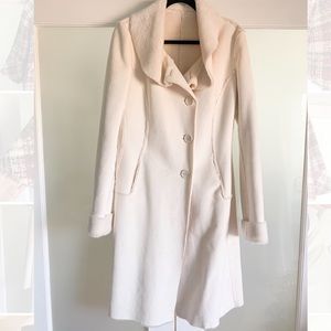 Emporio Armani White Suede/fur Peacoat